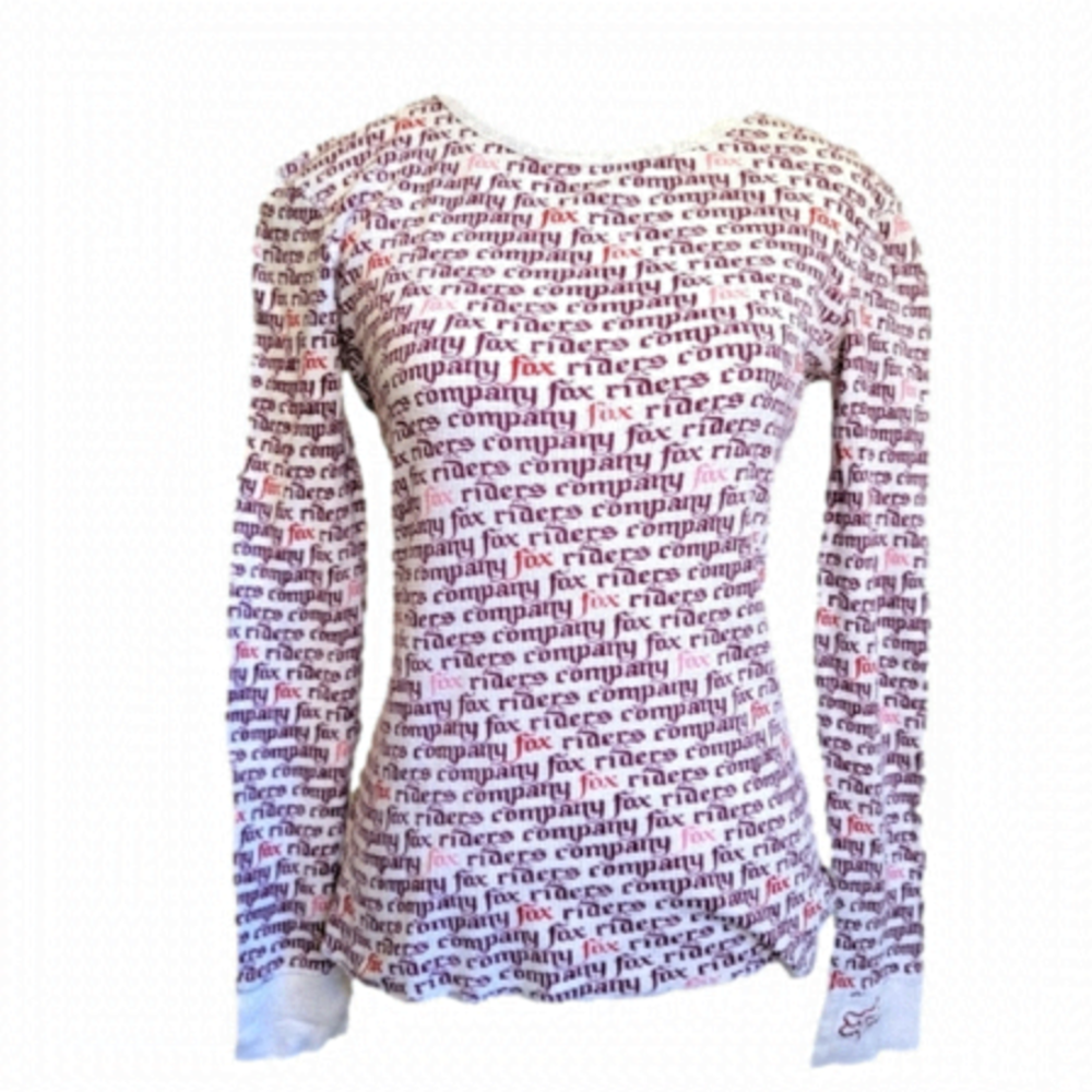 Fox  Vintage Y2K  Logo Waffle Longsleeve Top